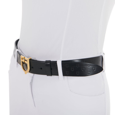 Ceinture en cuir avec logo et boucle logo Equestro Ceinture en cuir avec logo et boucle logo Equestro