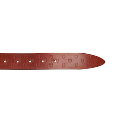 Ceinture en cuir avec logo et boucle logo Equestro Or / cognac Marron