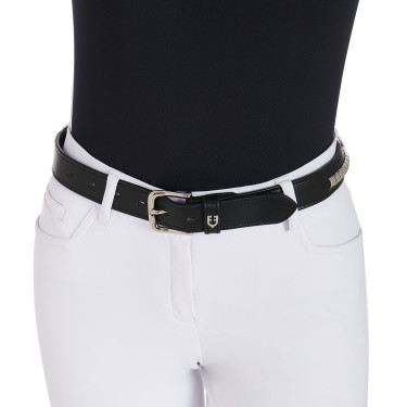 Ceinture en cuir avec clous argentés Equestro Ceinture en cuir avec clous argentés Equestro