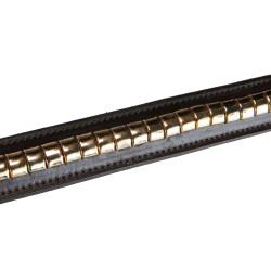 Ceinture en cuir avec clous argentés Equestro Marron / or