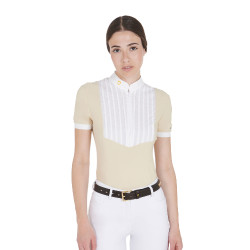 Ceinture en cuir avec clous argentés Equestro Marron / or