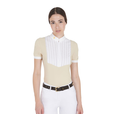 Ceinture en cuir avec clous argentés Equestro Marron / or