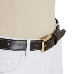 Ceinture en cuir avec broderie artisanale Equestro Marron foncé Ceinture en cuir avec broderie artisanale Equestro Marron foncé