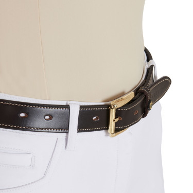 Ceinture en cuir avec broderie artisanale Equestro Marron foncé Ceinture en cuir avec broderie artisanale Equestro Marron foncé