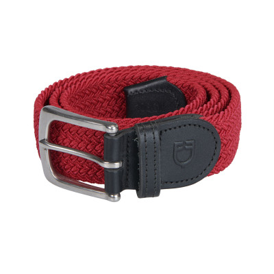 Ceinture élastique motif croisé Equestro Bordeaux