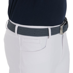 Ceinture élastique motif croisé Equestro Gris