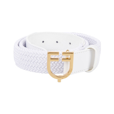 Ceinture élastique en cuir avec boucle logo Equestro Ceinture élastique en cuir avec boucle logo Equestro
