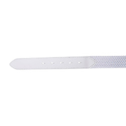 Ceinture élastique en cuir avec boucle logo Equestro Or / blanc
