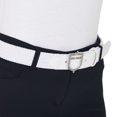 Ceinture élastique en cuir avec boucle logo Equestro Ceinture élastique en cuir avec boucle logo Equestro