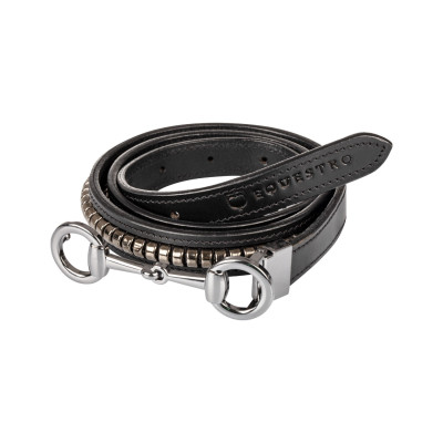 Ceinture clincher femme avec boucle mors Equestro Noir / noir