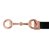 Ceinture brillante femme avec boucle mors Equestro Noir / rose gold Ceinture brillante femme avec boucle mors Equestro Noir / rose gold