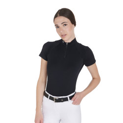 Ceinture anglaise en cuir avec mors eggbutt et strass Equestro Noir / argent Ceinture anglaise en cuir avec mors eggbutt et strass Equestro Noir / argent