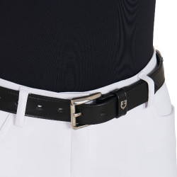 Ceinture anglaise en cuir avec mors eggbutt et strass Equestro Noir / argent Ceinture anglaise en cuir avec mors eggbutt et strass Equestro Noir / argent