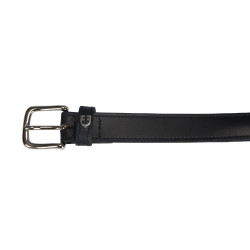 Ceinture anglaise en cuir avec mors eggbutt Equestro Noir / argent