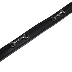 Ceinture anglaise en cuir avec mors eggbutt Equestro Noir / argent