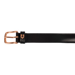 Ceinture anglaise avec mors eggbutt en or rose Equestro Noir