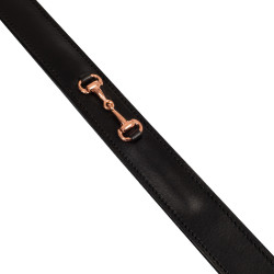 Ceinture anglaise avec mors eggbutt en or rose Equestro Noir