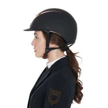 Casque unisex avec cadre brillant Galaxy Equestro Noir / rose gold brillant