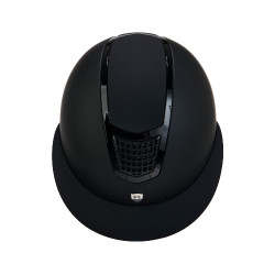 Casque ultra-léger en plastique mat résistant avec large visière (3 rembourrages) Eclipse Equestro Noir / noir