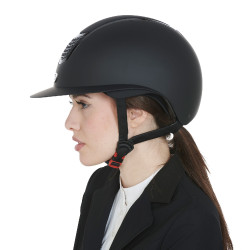 Casque ultra-léger en plastique mat résistant avec large visière (3 rembourrages) Eclipse Equestro Noir / noir