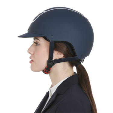Casque ultra-léger avec cadre poli Eclipse Equestro Marine / argent Bleu