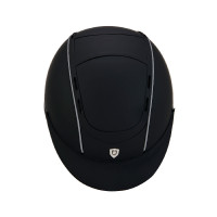 Casque Phantom avec logo frontal et inserts en cuir Equestro Noir Casque Phantom avec logo frontal et inserts en cuir Equestro Noir