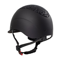 Casque femme Galaxy avec visière étroite et strass Equestro Noir / noir brillant Casque femme Galaxy avec visière étroite et strass Equestro Noir / noir brillant