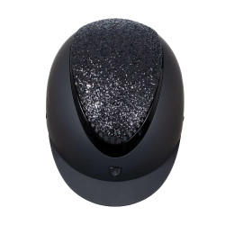 Casque femme Galaxy avec visière étroite et strass Equestro Noir / noir brillant