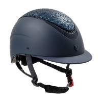 Casque femme Galaxy avec visière étroite et strass Equestro Noir / noir brillant