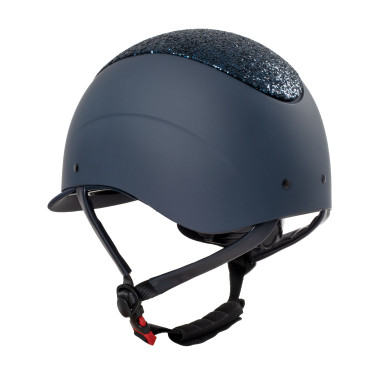 Casque femme Galaxy avec visière étroite et strass Equestro Marine / marine brillant Bleu