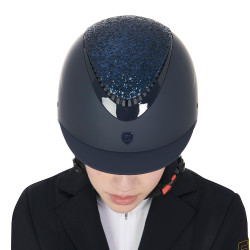 Casque femme Galaxy avec visière étroite et strass Equestro Marine / marine brillant Bleu