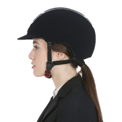 Casque en velours ultra-léger avec strass Eclipse Equestro Noir / argent