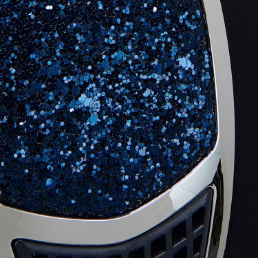 Casque en velours ultra-léger avec strass Eclipse Equestro Marine / argent Bleu