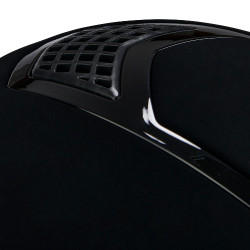 Casque Eclipse en velours uni (3 rembourrages) Equestro Noir / noir