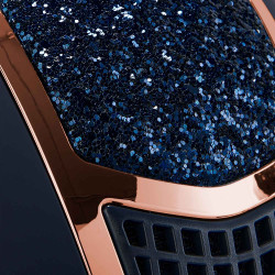 Casque Eclipse avec strass et visière large (3 rembourrages) Equestro Marine / rose gold Bleu marine