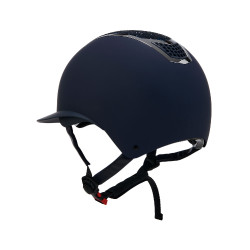 Casque Eclipse avec strass et visière large (3 rembourrages) Equestro Marine / argent Bleu