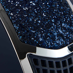 Casque Eclipse avec strass et visière large (3 rembourrages) Equestro Marine / argent Bleu