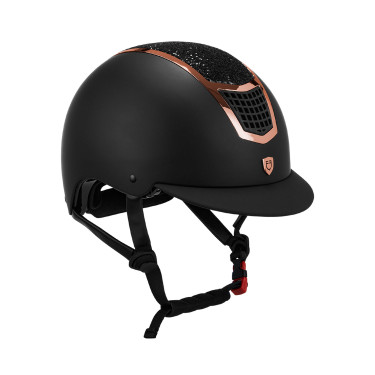 Casque Eclipse avec strass Equestro Noir / rose gold
