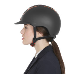 Casque Eclipse avec strass Equestro Noir / rose gold