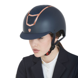Casque Eclipse avec strass Equestro Marine / rose gold Bleu marine