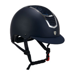 Casque Eclipse avec strass Equestro Marine / argent Bleu