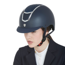 Casque Eclipse avec strass Equestro Marine / argent Bleu