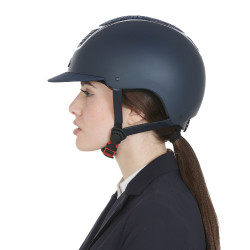 Casque Eclipse avec strass Equestro Marine / argent Bleu