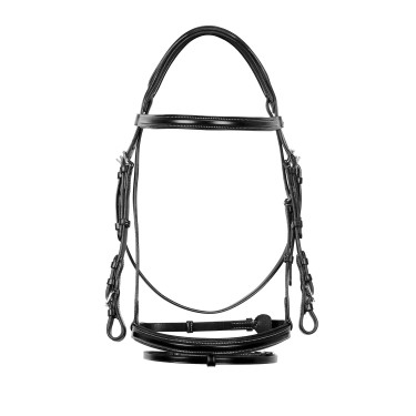 Bride obstacle en cuir anglais Equestro Bride obstacle en cuir anglais Equestro