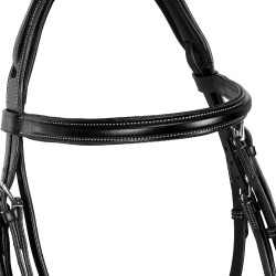 Bride obstacle en cuir anglais Equestro Noir