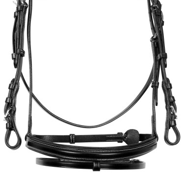 Bride obstacle en cuir anglais Equestro Bride obstacle en cuir anglais Equestro