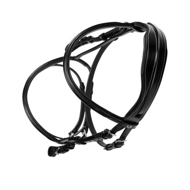 Bride obstacle en cuir anglais Equestro Bride obstacle en cuir anglais Equestro