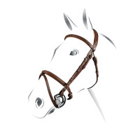 Bride obstacle en cuir anglais Equestro Cognac Marron