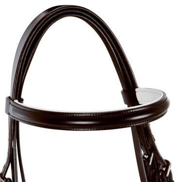 Bride en cuir lisse de dressage Dressage+ Equestro Marron foncé
