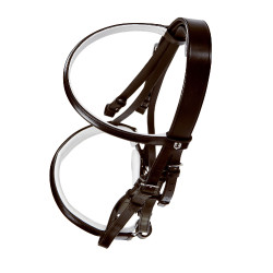 Bride en cuir lisse de dressage Dressage+ Equestro Marron foncé